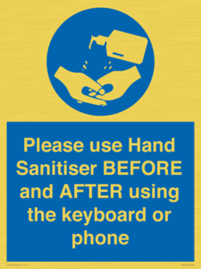 Please use Hand Sanitiser BEFORE and AFTER using the keyboard or phone